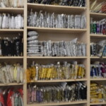 The Costume Workshop with costumes production material on the shelves